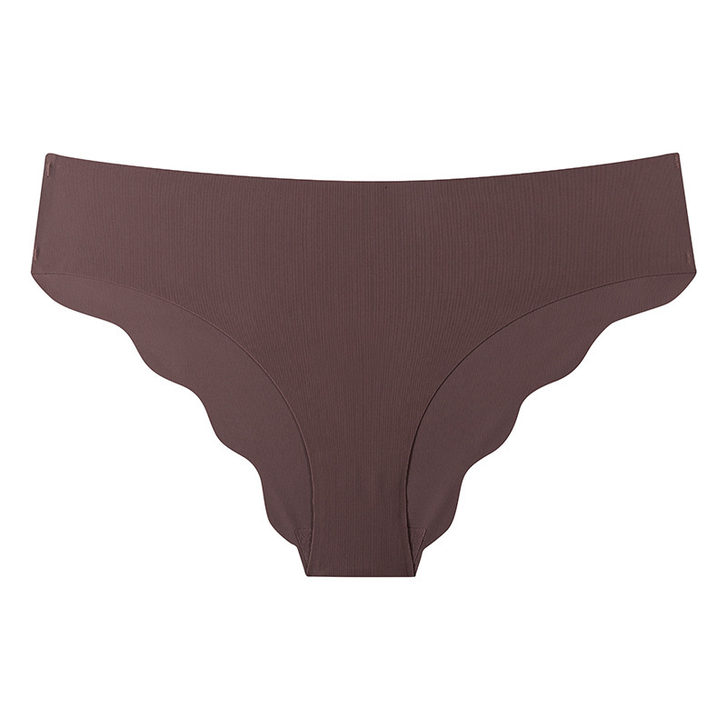 Ice Silk Thongs Seamless Low Rise Women Panties Solid Color No Show Underwear 90% Nylon Breathable Cotton Crotch Hip Lifting Briefs 4 Seasons Daily Li - view 9