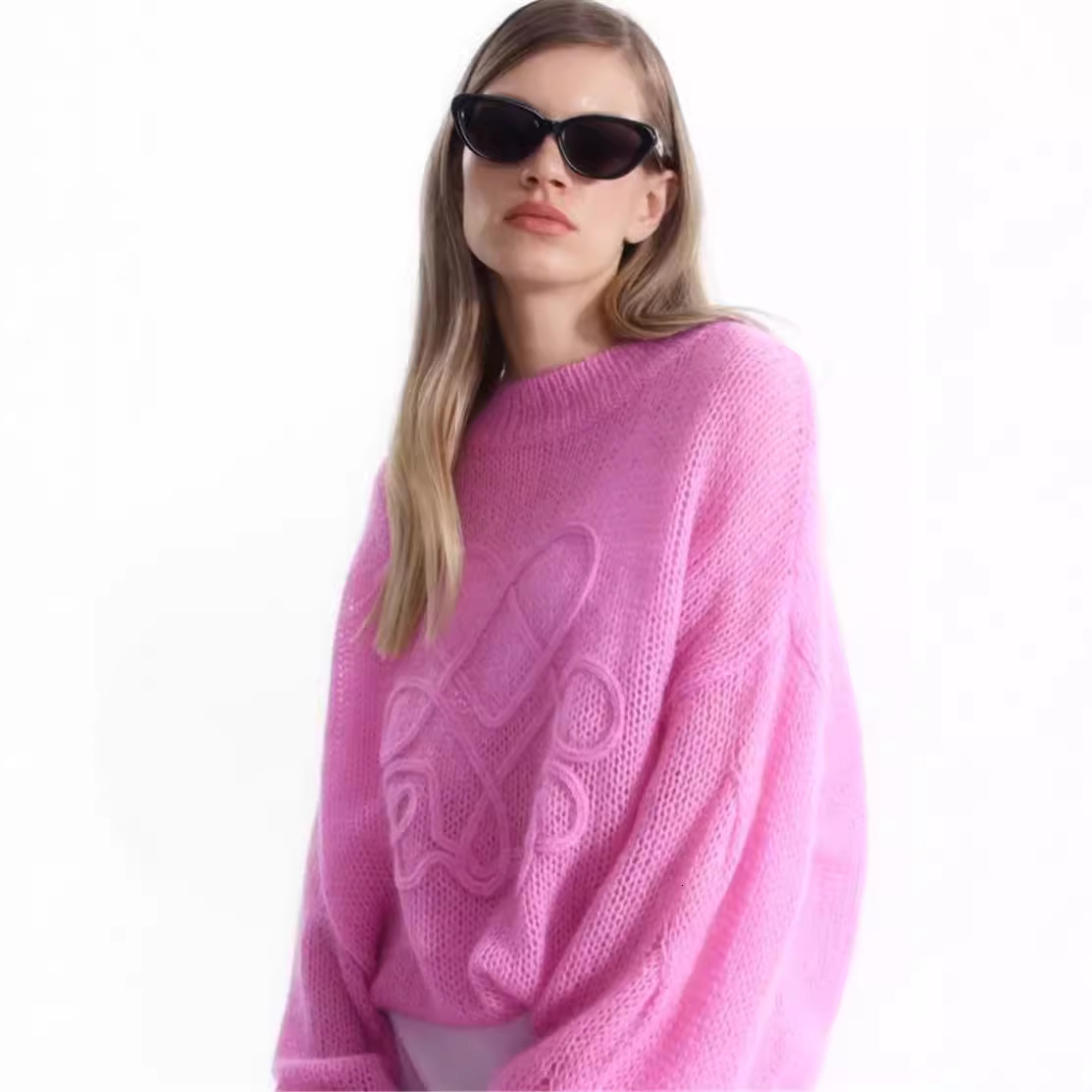 Designer 2026 Autumn Winter New Casual Pullover Sweater Trade Long Sleeve Round Neck Loose Knitted Top