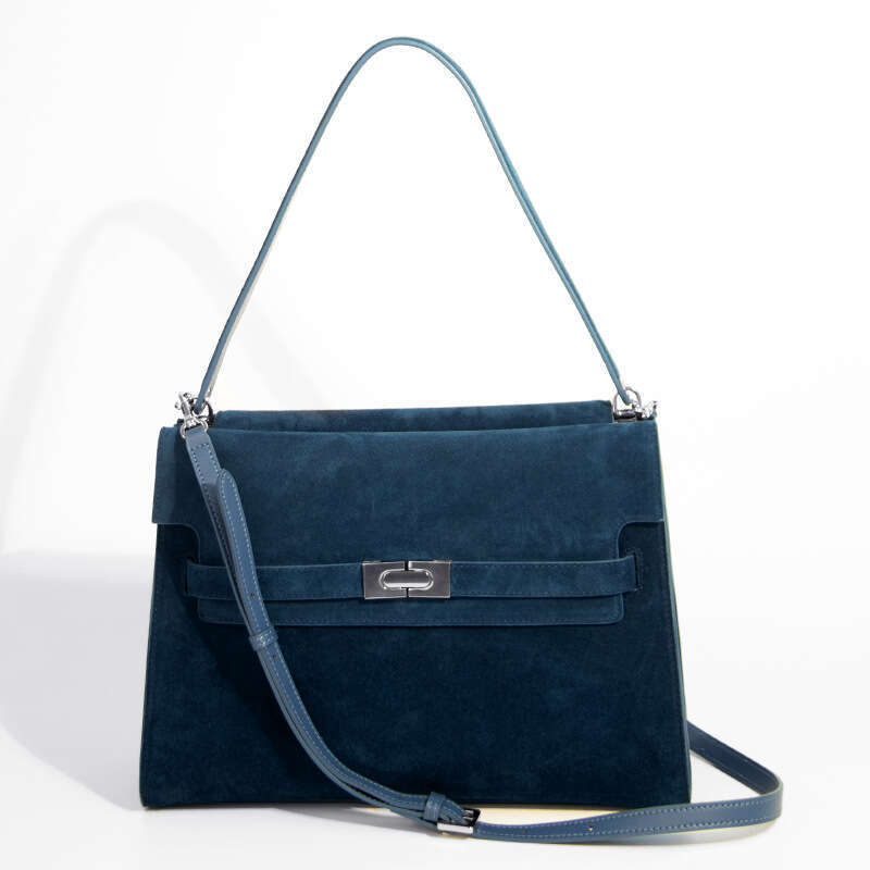 Women Autumn Maillard Genuine Leather Bag Vintage High End Light Luxury Flap Tote Underarm Shoulder Crossbody Handbag Versatile Daily Commuter Purse S