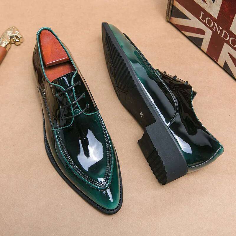 2026 New Luxury Black Oxfords for Men Lace-up Pointed Toe Business Men's Formal green Handmade Wedding Shoes Size 38-46