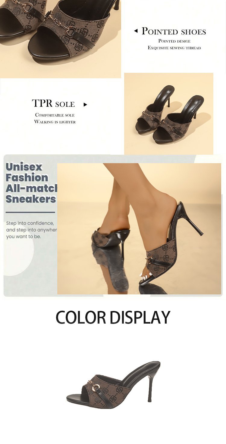 free shipping Women's one-inch high heel slippers casual daily slippers Bestseller