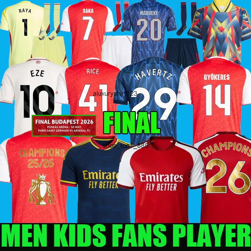 Champions kit Arsenally jersey football tops Soccer Jerseys vintage SAKA GYOKERES 25 26 27 EZE ODEGAARD RICE MADUEKE MARTINELLI BERGKAMP HENRY retro k