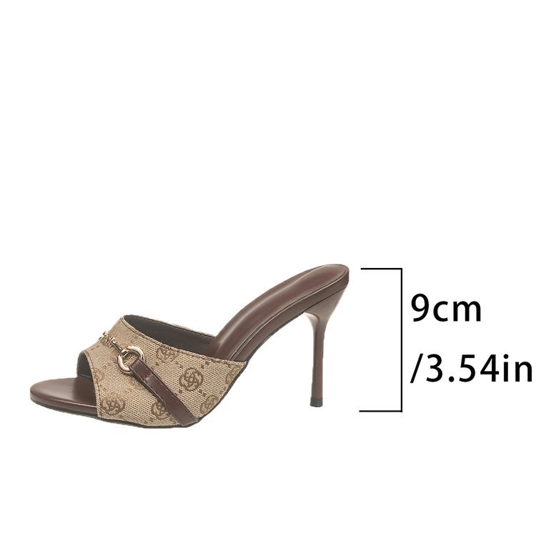 free shipping Women's one-inch high heel slippers casual daily slippers Bestseller
