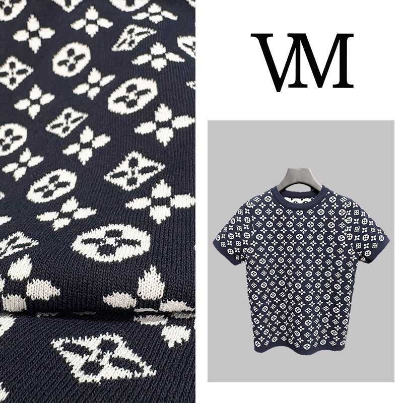 Light luxury vintage short-sleeve knit top for women new summer T-shirt elegant and high-end fashion versatile ice silk round-neck top