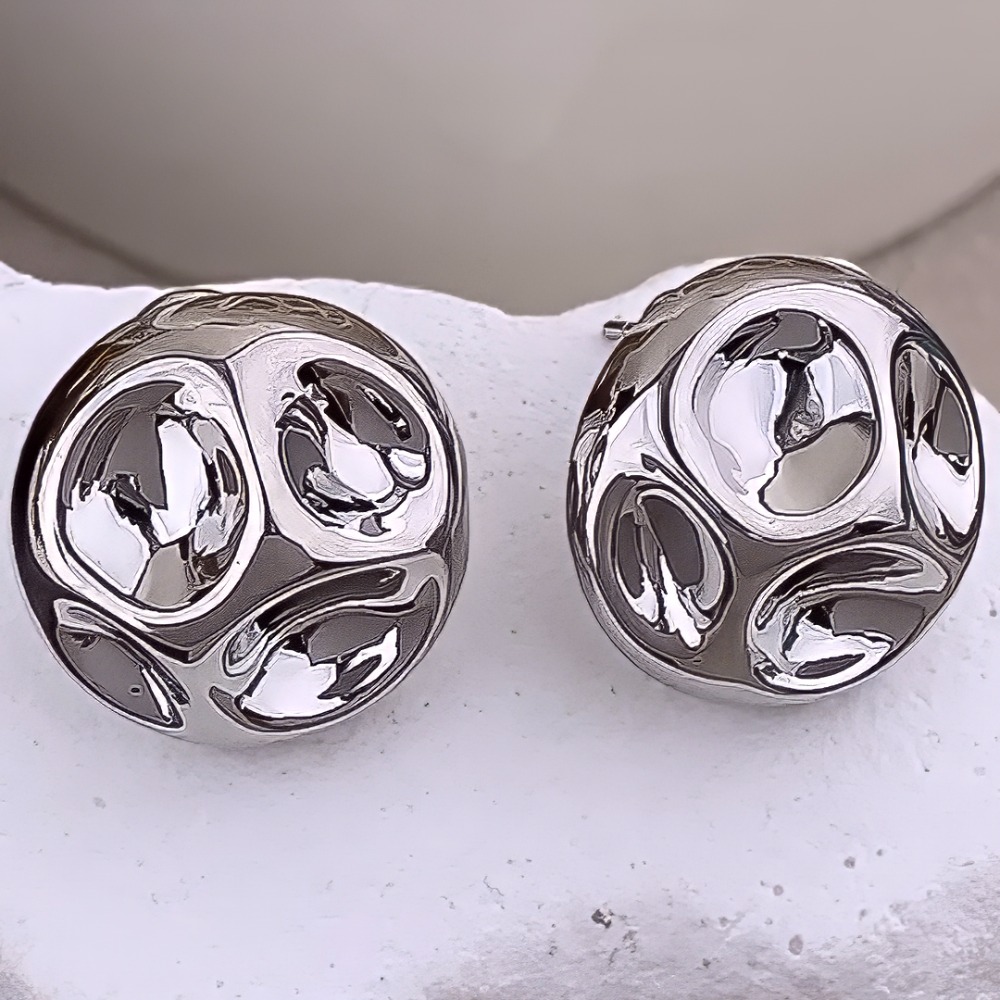 Earrings Women 18K Gold Plated Earring Irregular Round Concave Stud Earrings Luxury Jewlery Designer for Women Elegant Free Shipping Buy One Get One