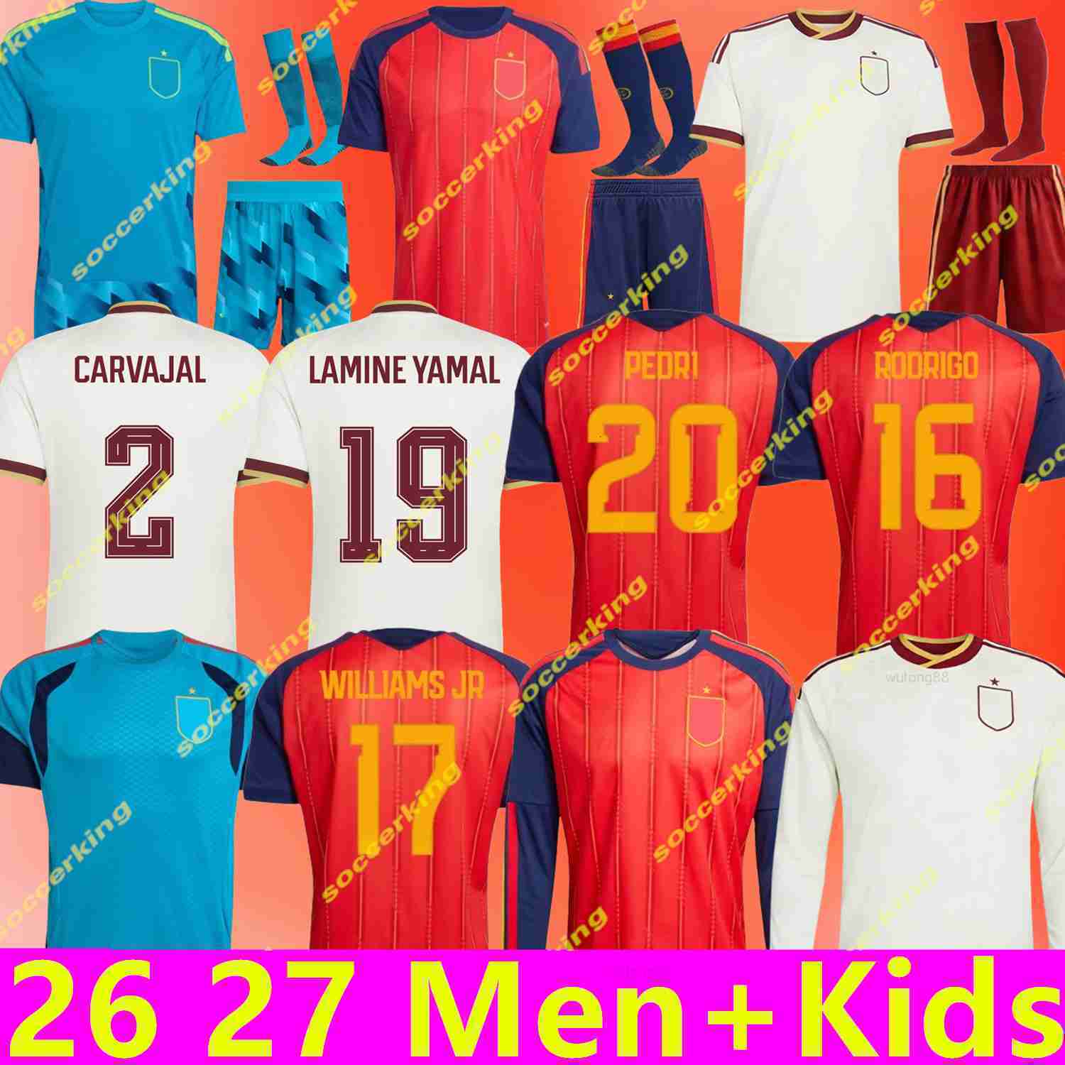 spain world cup 2026 Jersey Soccer MORATA FERRAN CARVAJAL 26 27 National Team Football shirt Men Kids Kit LAMINE YAMAL Camiseta Espana RODRI OYARZABAL