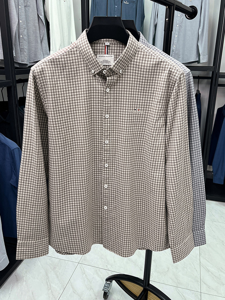 Designer Luxury Brand Loose Plus Size Men's Essential Long Sleeved Shirt Fashionable Street Men's Plaid Printed Lapel Shirt Top Autumn Trend