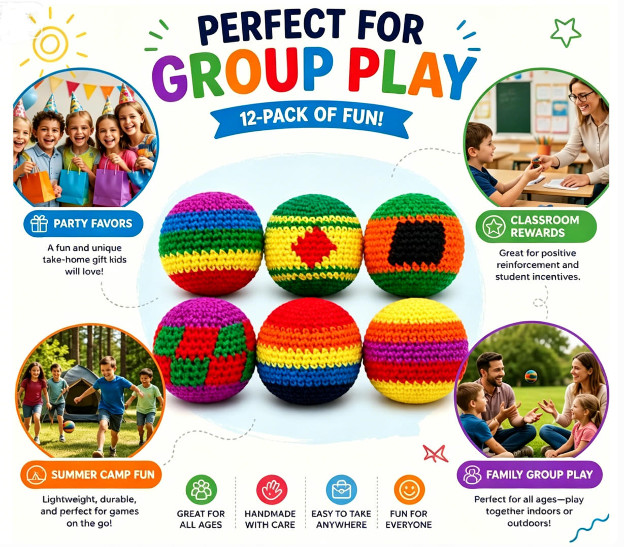 Wholesale Knitted Hacky Bag Set,Hand-Made Knitted Footbag Sack,Juggling Footbag for Beginners,Foot Bag Crochet Hacky Ball