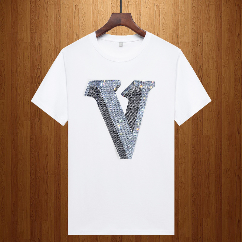 Designer Men's T-shirt Summer Pure Cotton Tee Solid Color Short Sleeved Shirt Street Fashion Brand Letter Pattern S Top High-quality Clothing