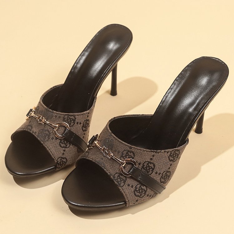 free shipping Women's one-inch high heel slippers casual daily slippers Bestseller