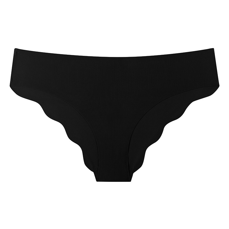 Ice Silk Thongs Seamless Low Rise Women Panties Solid Color No Show Underwear 90% Nylon Breathable Cotton Crotch Hip Lifting Briefs 4 Seasons Daily Li - view 4