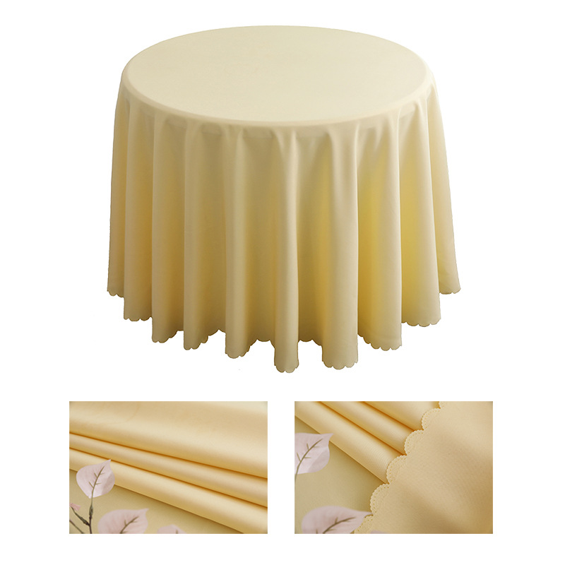 YL-38652 Custom solid color tablecloth, suitable for hotel conferences, weddings, banquets, and home use, round tablecloth, polyester tablecloth.