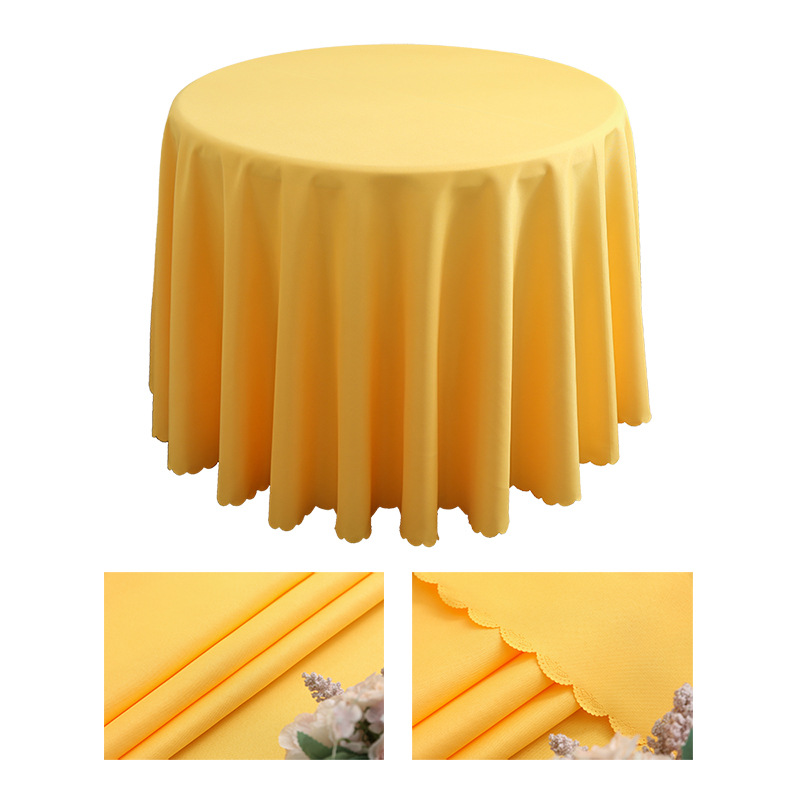YL-38652 Custom solid color tablecloth, suitable for hotel conferences, weddings, banquets, and home use, round tablecloth, polyester tablecloth.