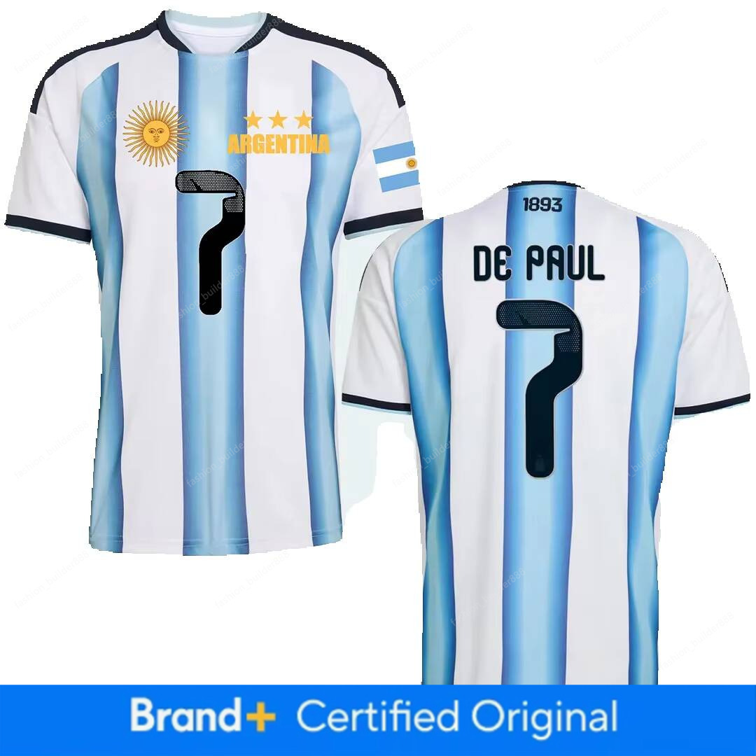 Argentine Jersey World Cup 2026 National Team Sports T shirt Jerseys Flag Football Stars Argentina Full Squad Home Top Numbers 9 10 13 20 22 23 24 26