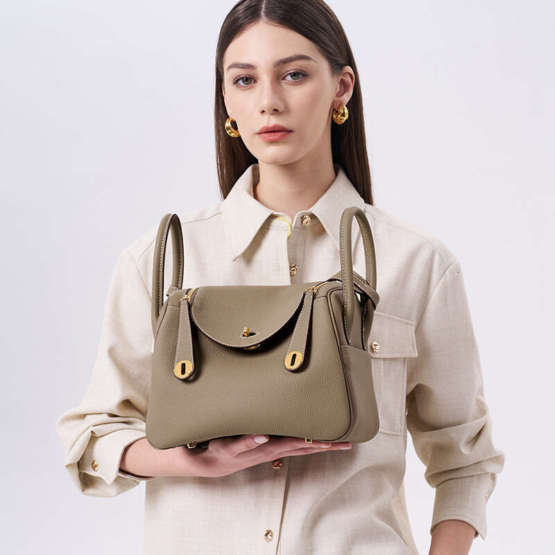 Women Togo Top Grain Cowhide Lindy Pillow Bag Genuine Leather Underarm Shoulder Bag Stylish Versatile Crossbody Handbag For Daily Commuting SENYY