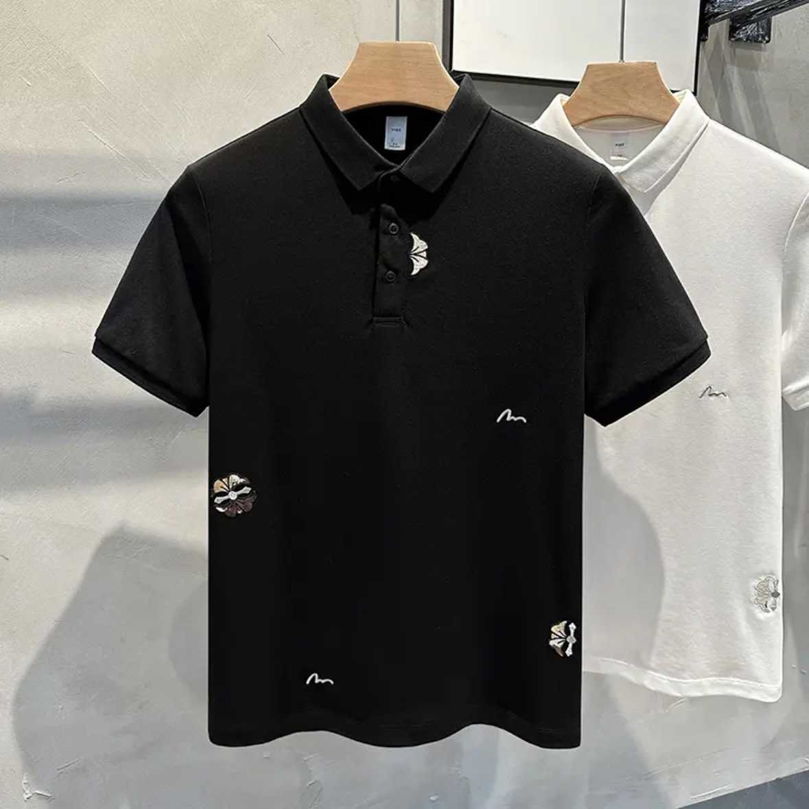 Summer New Embroidered Mens Polo Shirt Short Sleeve High-end Embroidered Design Sense Turn-down Collar T-shirt Fashion Versatile Mens Clothing88