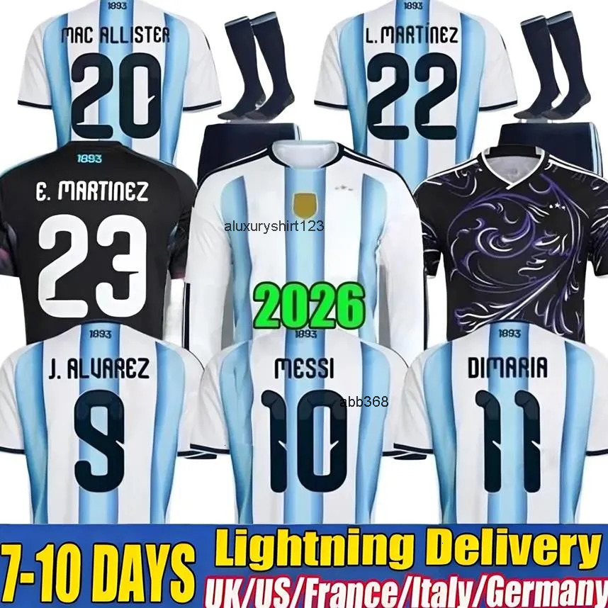 Argentinas Jersey 2026 World Cup Soccer Jerseys Long Sleeves 26 27 GARNACHO DE PAUL Maillot Retro Football Shirts Tops Men Kit Kids Goalkeeper Trainin