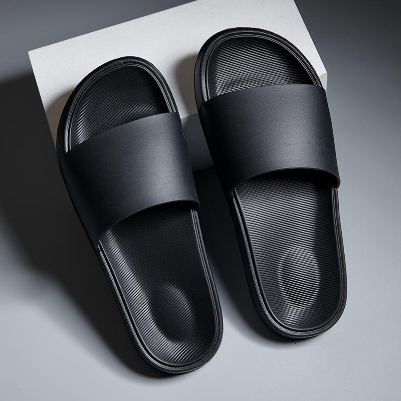 Mens Fashion Gifts Fashion Solid Color Slide Slippers With Metallic Horse Detail Comfortable Cushioned Sole For Indoor And Outdoor Use - view 3