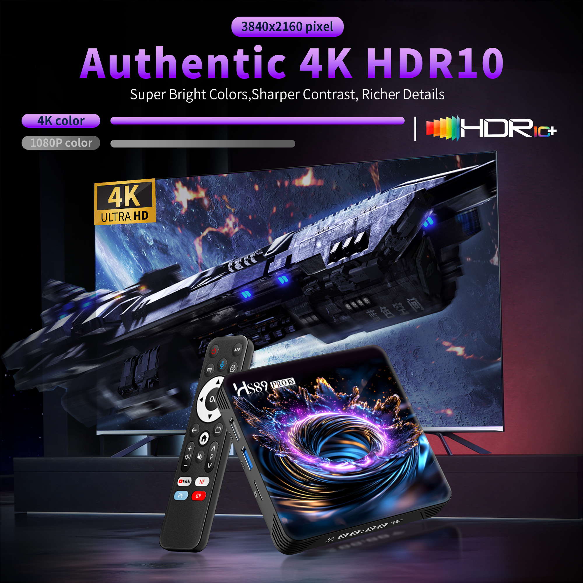 HS89 PRO 15 Smart TV BOX Android 14 Rockchip RK3539 4G32G 4K USB3.0 WIFI6 Set Top Box Media Player Android TV box 4G 32GB