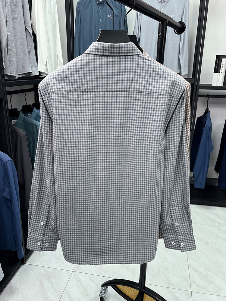 Designer Luxury Brand Loose Plus Size Men's Essential Long Sleeved Shirt Fashionable Street Men's Plaid Printed Lapel Shirt Top Autumn Trend
