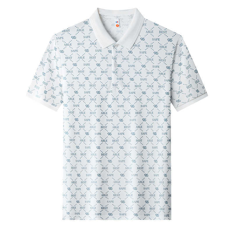 Summer new cotton printed short-sleeve polo shirt for men stylish and versatile light luxury casual T-shirt top for men88