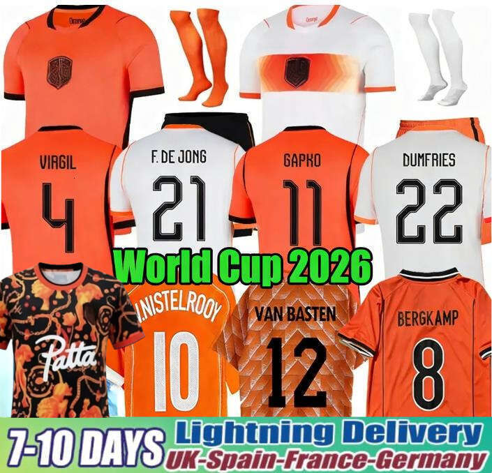 Netherlands Jersey 2026 World Cup Dutch National Nederlands Elftal Soccer Jerseys F JONG DE LIGT 26 27 Holland Football Shirt XAVI Kids Kit Retro1988 
