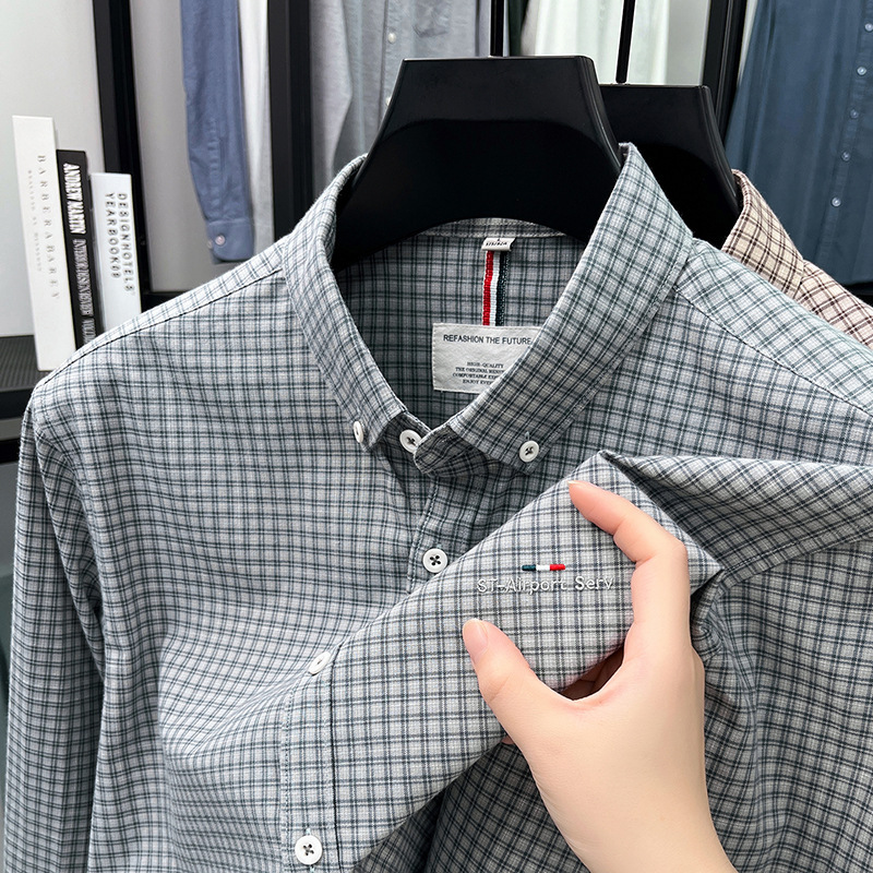 Designer Luxury Brand Loose Plus Size Men's Essential Long Sleeved Shirt Fashionable Street Men's Plaid Printed Lapel Shirt Top Autumn Trend