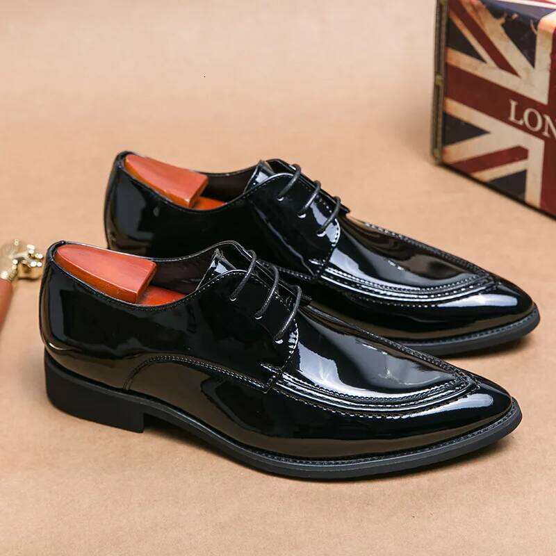 2026 New Luxury Black Oxfords for Men Lace-up Pointed Toe Business Men's Formal green Handmade Wedding Shoes Size 38-46