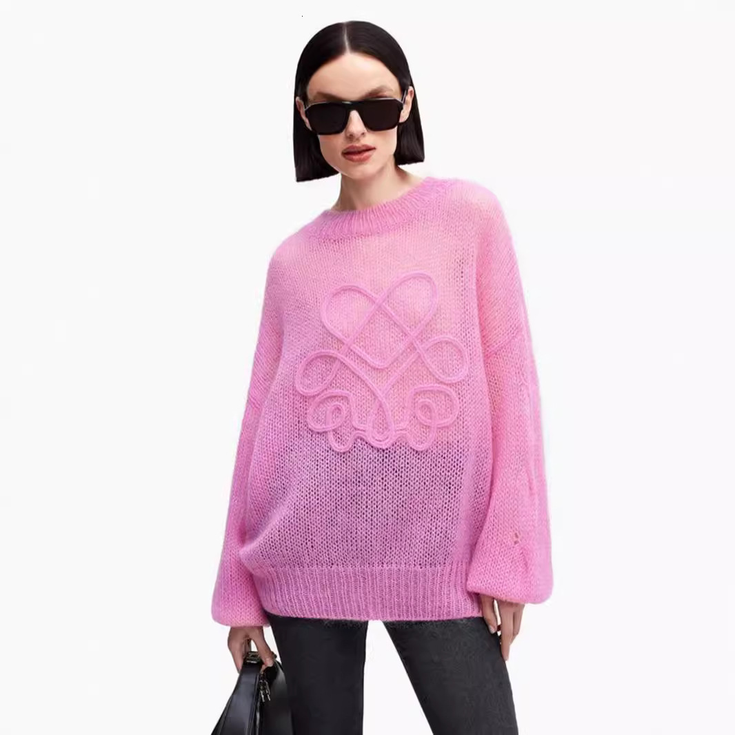 Designer 2026 Autumn Winter New Casual Pullover Sweater Trade Long Sleeve Round Neck Loose Knitted Top
