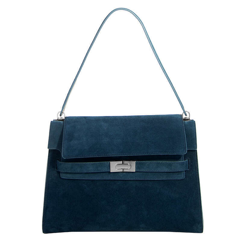 Women Autumn Maillard Genuine Leather Bag Vintage High End Light Luxury Flap Tote Underarm Shoulder Crossbody Handbag Versatile Daily Commuter Purse S
