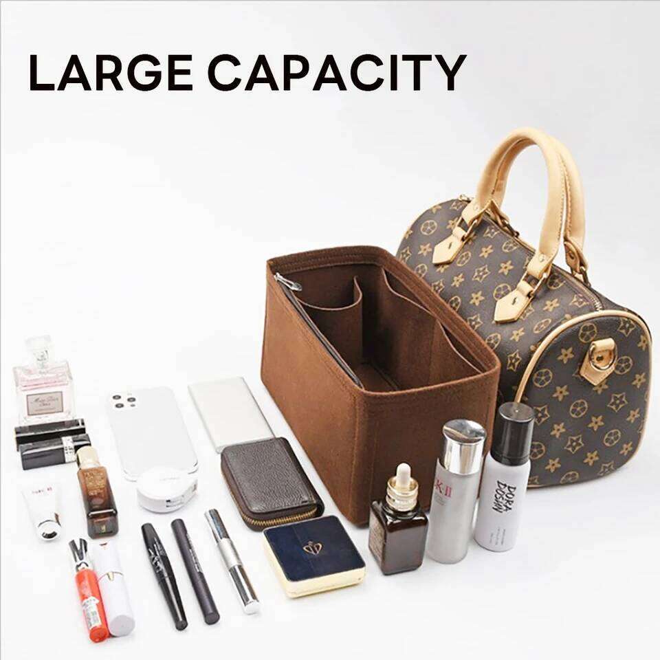 Detachable Felt Purse Insert Organizer for Luxury Handbag Speedy 25 30 35 Makeup Bag Shaper Liner Travel Inner Pouch 26Y0516