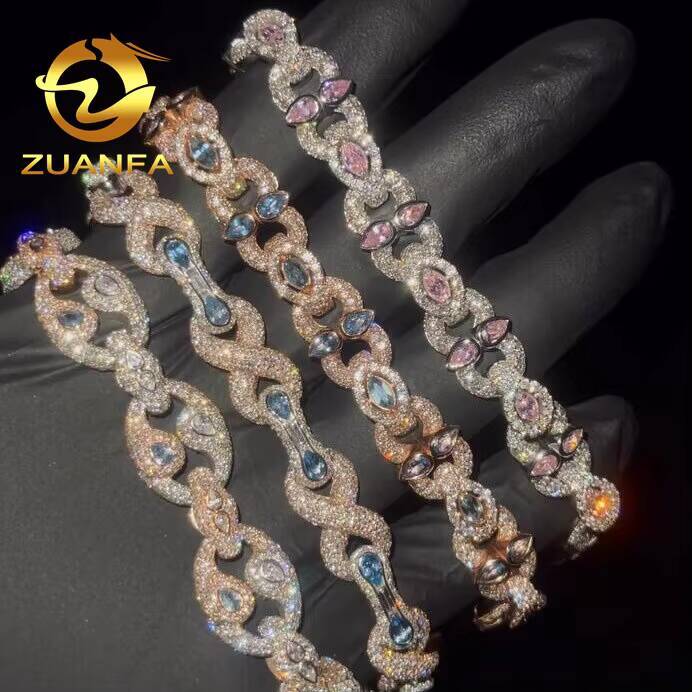 Customized Rapper Jewelry Iced Out Moissanite Hip Hop Bracelet 925 Sterling Silver Moissanite Cuban Link Bracelet For Men Women - view 6