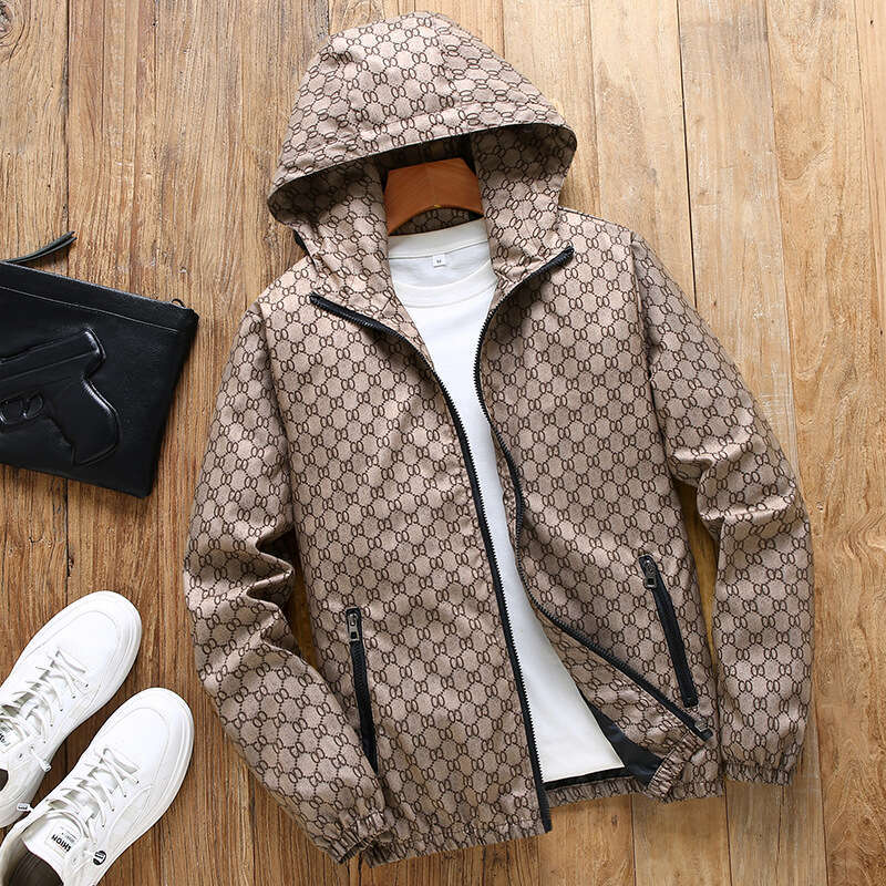Luxury European Style Trendy Men's Jacket Autumn New Slim-Fit Simple Casual Hooded Stylish Handsome Coat For Men