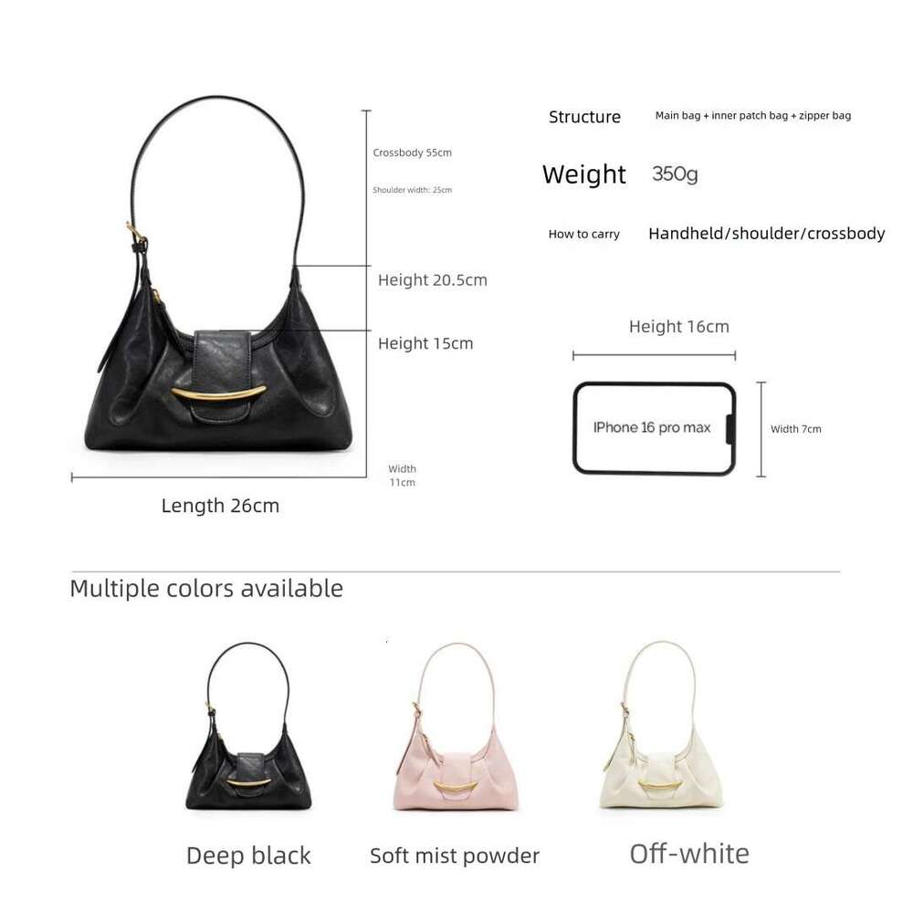 Women Spring New Genuine Cowhide Leather Tote Bag High End Fashion Underarm Shoulder Purse Versatile Casual Daily Crossbody Handbag SENYY
