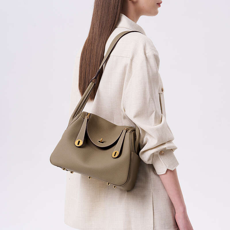 Women Togo Top Grain Cowhide Lindy Pillow Bag Genuine Leather Underarm Shoulder Bag Stylish Versatile Crossbody Handbag For Daily Commuting SENYY