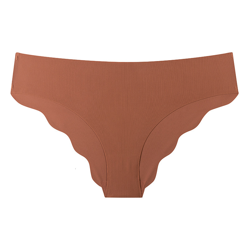 Ice Silk Thongs Seamless Low Rise Women Panties Solid Color No Show Underwear 90% Nylon Breathable Cotton Crotch Hip Lifting Briefs 4 Seasons Daily Li - view 5