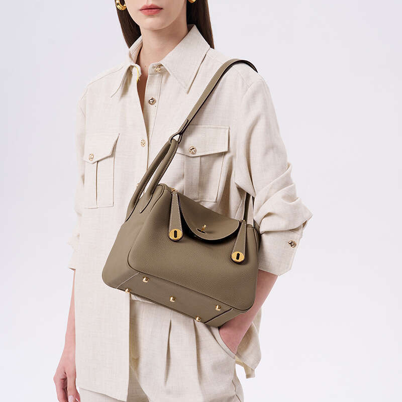 Women Togo Top Grain Cowhide Lindy Pillow Bag Genuine Leather Underarm Shoulder Bag Stylish Versatile Crossbody Handbag For Daily Commuting SENYY