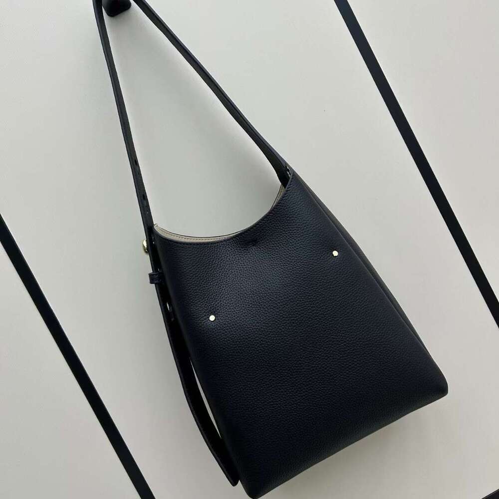 Women New Top Layer Cowhide Soft Leather Bucket Bag Trendy Ins Style Simple Design Versatile Casual Shoulder Crossbody Handbag SENYY