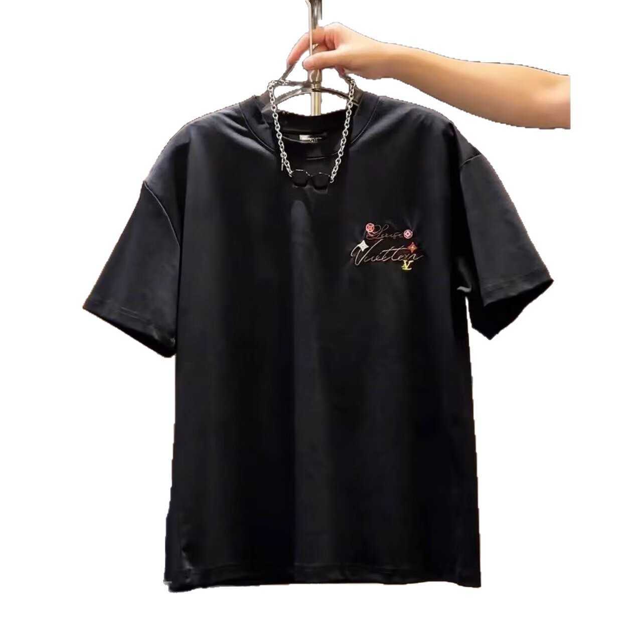 2026 New Trendy Brand Panda Surf Embroidery Maple Leaf Full Print Short Sleeve T-Shirt for Men Summer Loose Casual Breathable Half Sleeve
