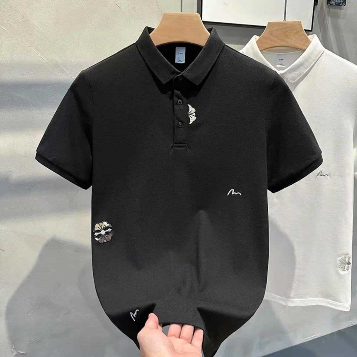 Summer New Embroidered Mens Polo Shirt Short Sleeve High-end Embroidered Design Sense Turn-down Collar T-shirt Fashion Versatile Mens Clothing88