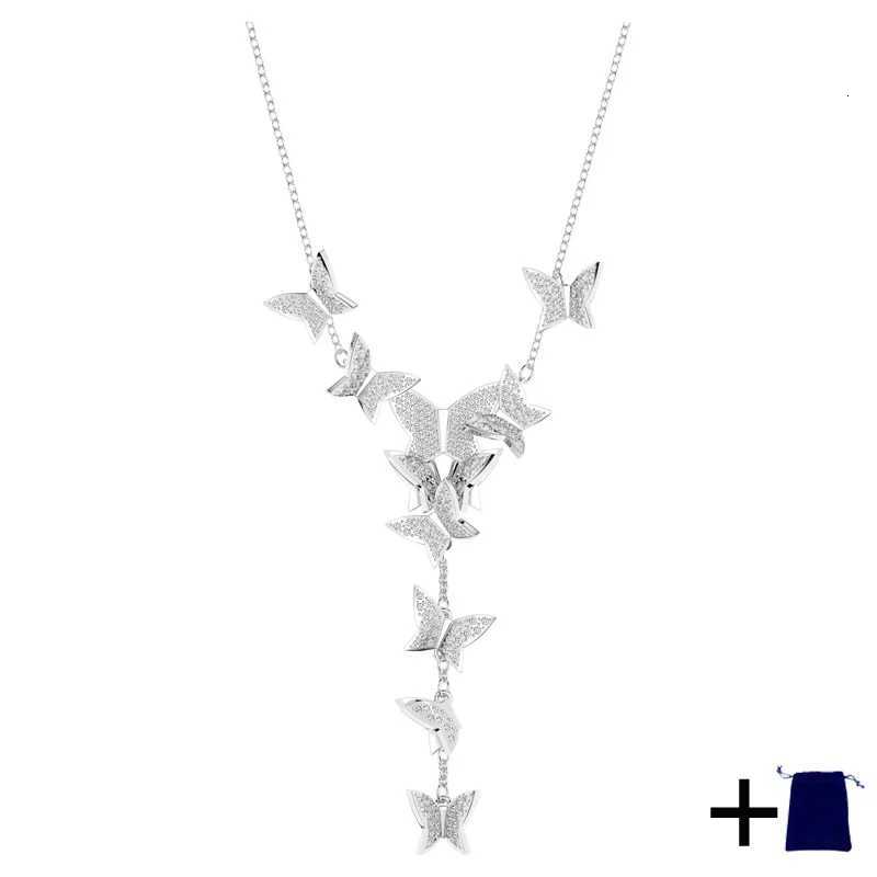 2025 New Butterfly Zircon Necklace Earrings Bracelet Jewelry Set Texture Premium Party Banquet Attendance Gift Giving X260516 - view 3