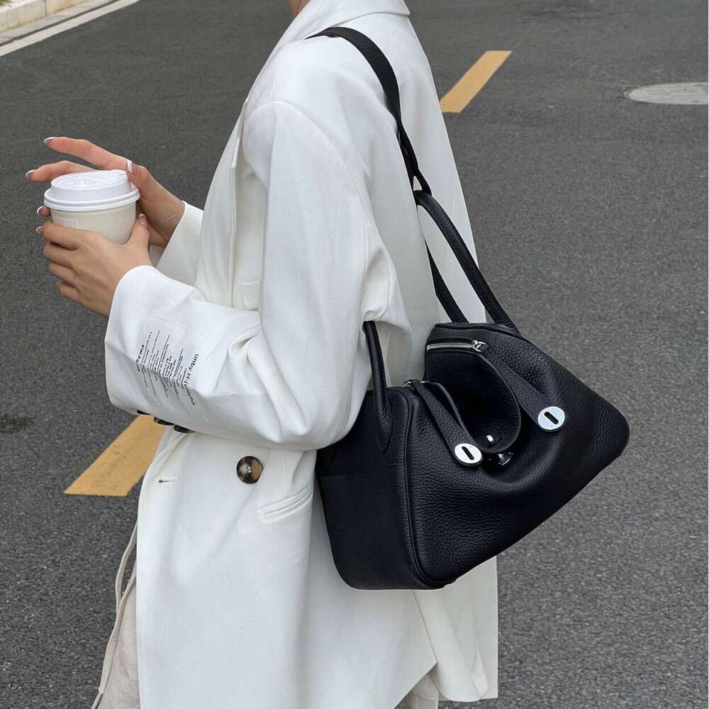 Women High End New Top Layer TC Leather Lindy Pillow Bag Shafie Thread Design Large Capacity Fashion Single Shoulder Crossbody Handbag SENYY
