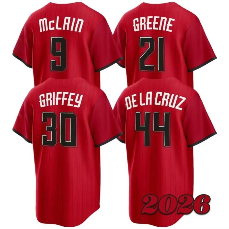 Personalized 44 Reds Elly De La Cruz Baseball Jerseys Tyler Stephenson Hunter Greene Spencer Steer CincinnatiJerseys Any Name Number Mens Womens Youth