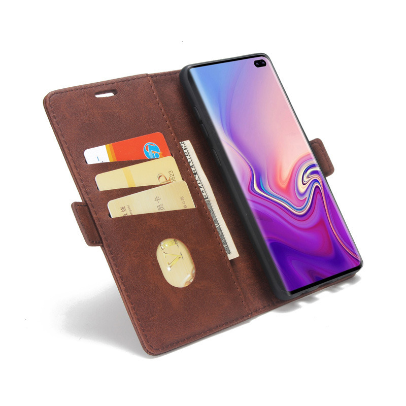 Suitable for Samsung S10 horizontal business splicing phone case flip card insertion wallet holder S10 Plus protective case