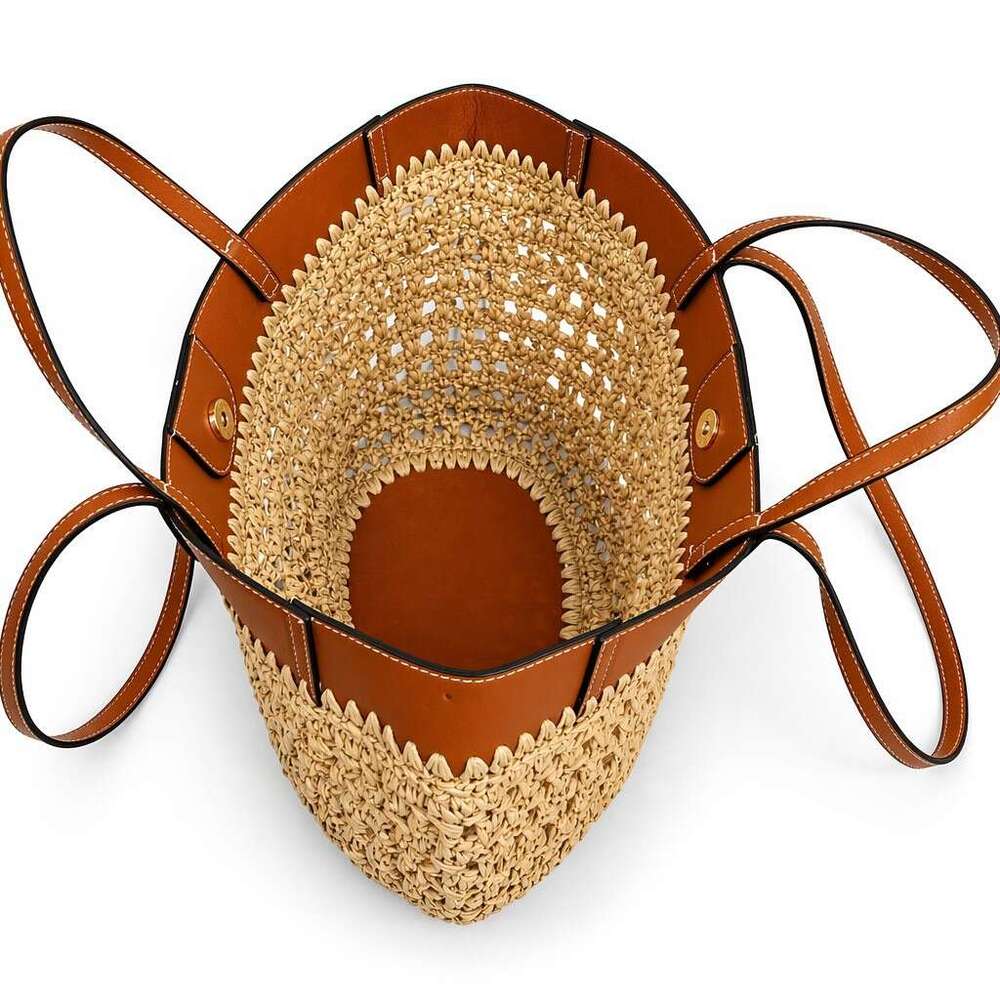 Tote Luxury Bag Woven Bag Extra-Large Capacity Straw Tote Bag, Hand-Woven Drawstring Handbag, Women's Holiday-Style Basket Shoulder Bag