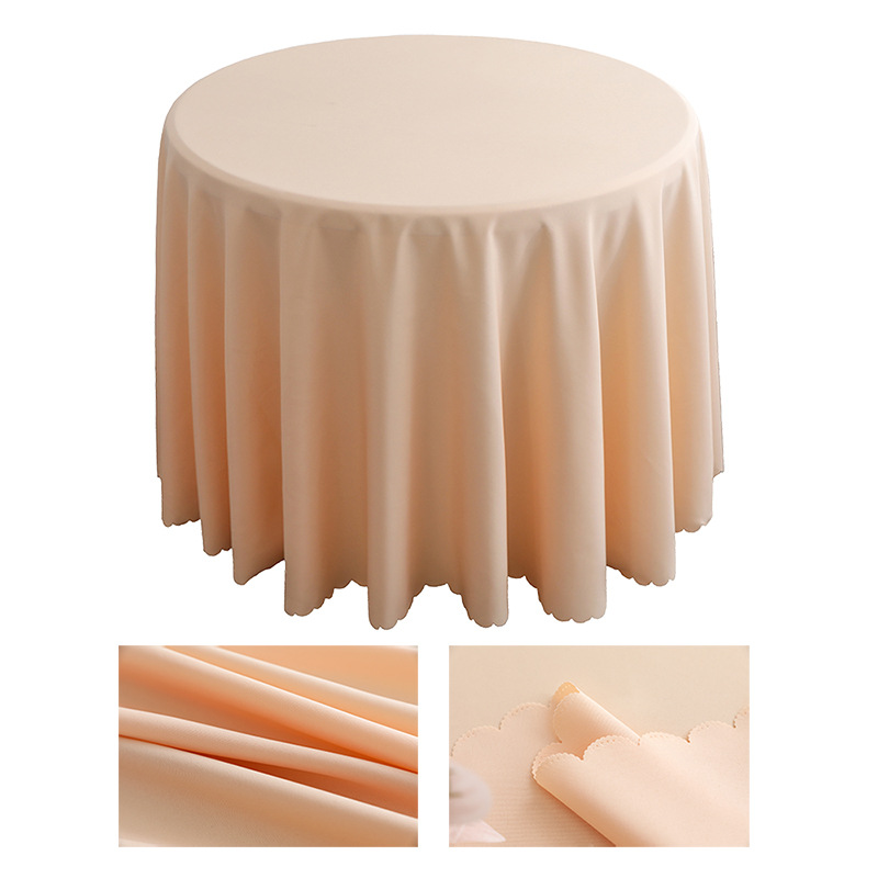 YL-38652 Custom solid color tablecloth, suitable for hotel conferences, weddings, banquets, and home use, round tablecloth, polyester tablecloth.