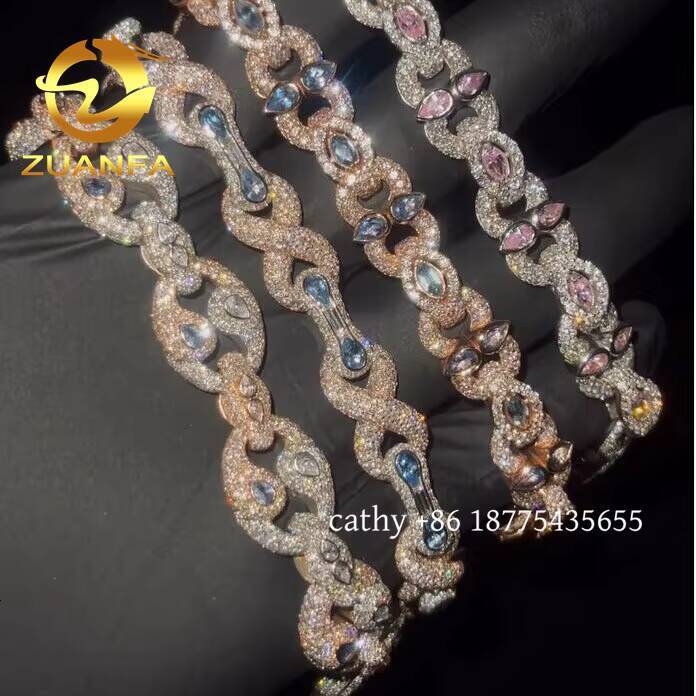 Customized Rapper Jewelry Iced Out Moissanite Hip Hop Bracelet 925 Sterling Silver Moissanite Cuban Link Bracelet For Men Women - view 7