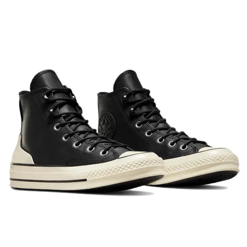 Converse 1970s Retro Lace Up Waterproof Leather High Top Board Shoes Black White Classic Fashion Non Slip Casual Sneakers Unisex Men Women Outdoor Wal - view 5