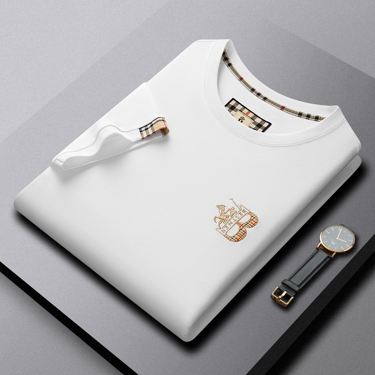Designer T-shirt Luxury Men High-end Outdoor Liquid Ammonia Craft Ice Silk Cool Breathable Quick Drying Short Sleeved Shirt Embroidered With Letters R