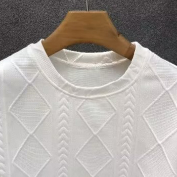 Designer T-shirt Luxury Youth Men's T-shirt Summer Korean Fashion Half Sleeve Striped Knitted Round Neck Top Plus Size Loose Outdoor Leisure Tren